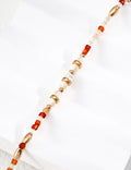 Red Agate Mother-of-Pearl Necklace — 18K Gold Vermeil, red agate, mother-of-pearl bead | SENLORE