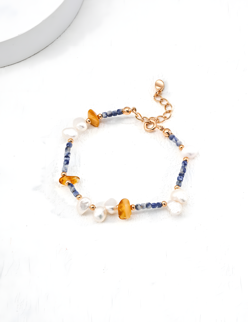 SENLORE Natural Pearl Amber Bracelet – Side View