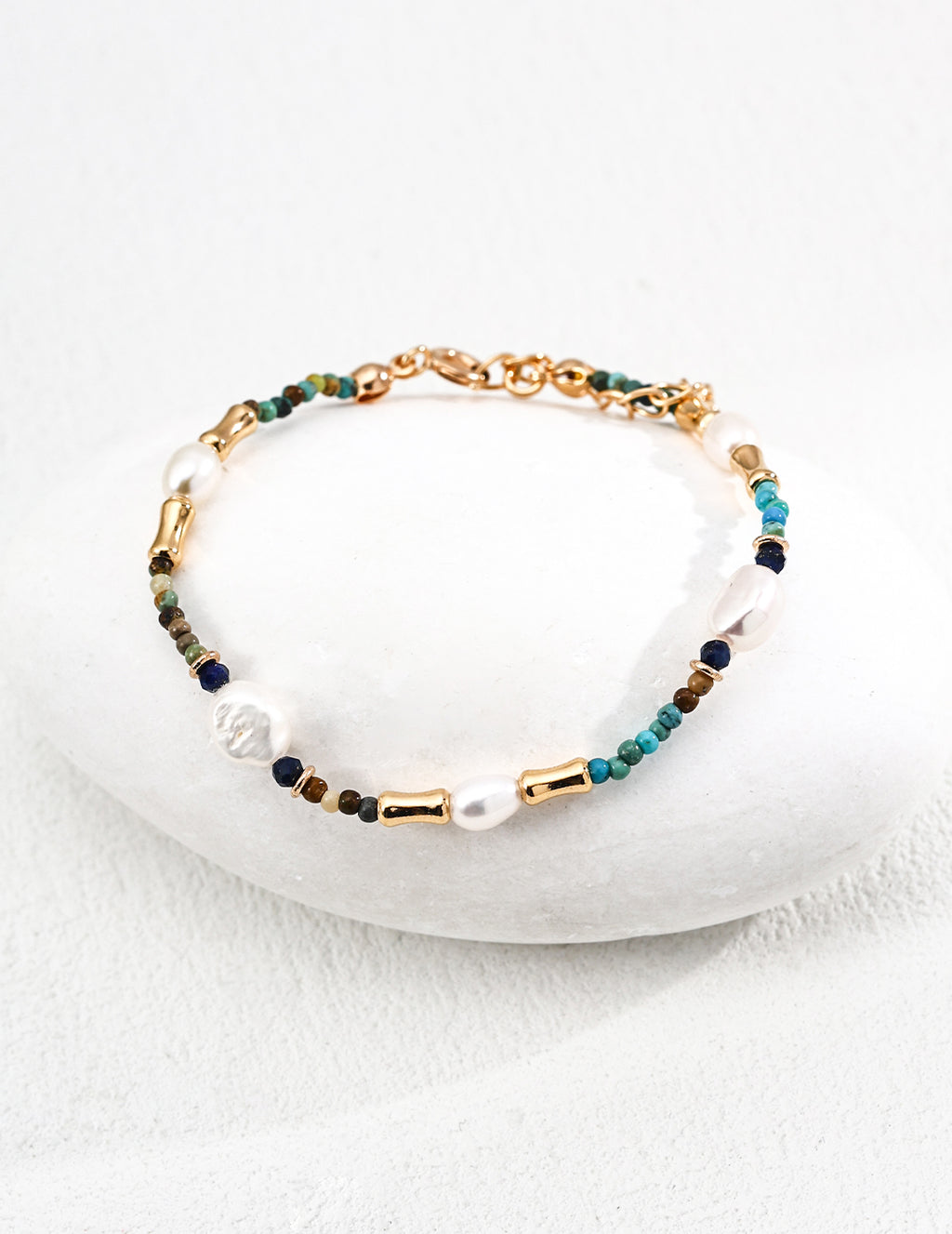 SENLORE Minimalist Turquoise Bracelet – Side View