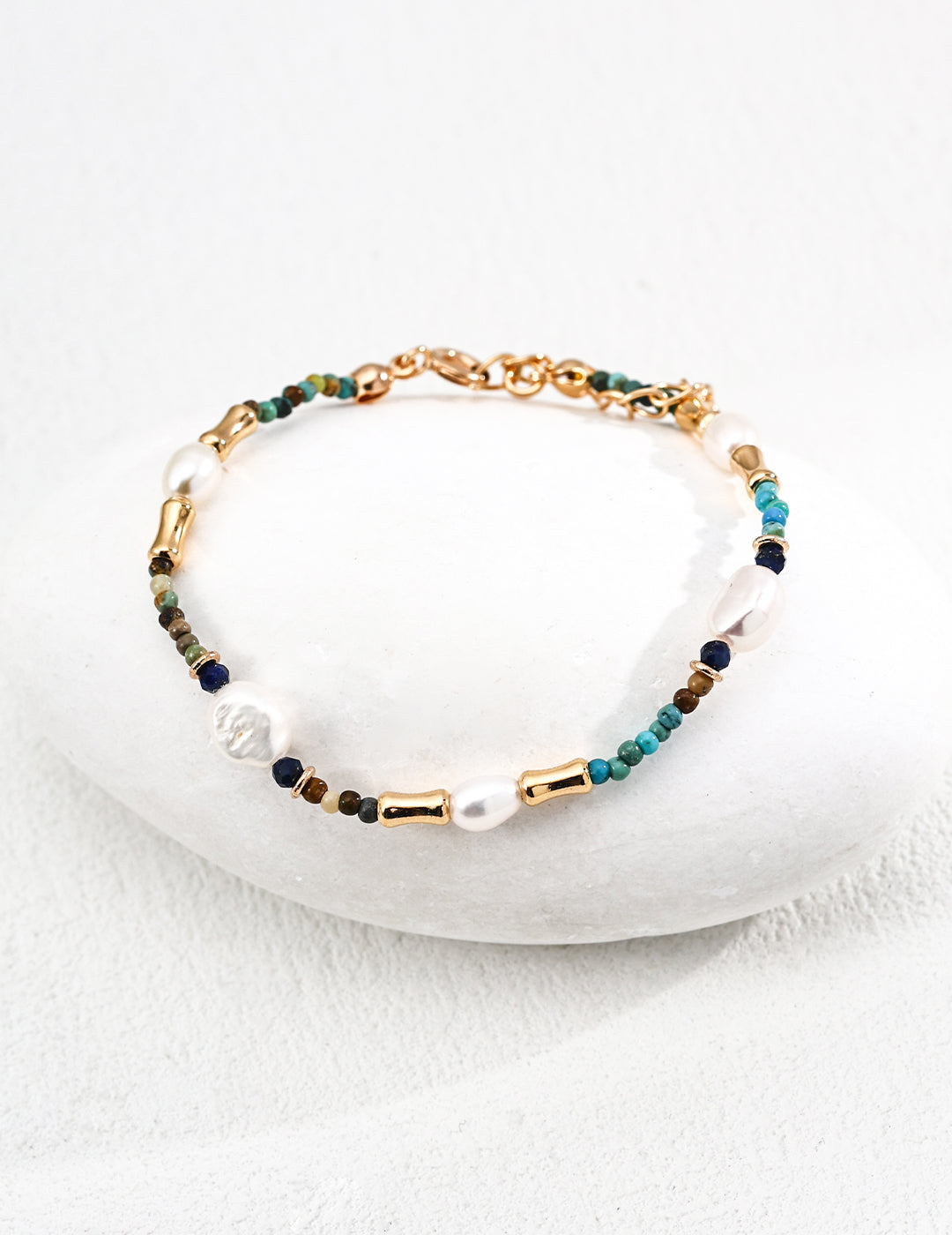 SENLORE Minimalist Turquoise Bracelet – Side View