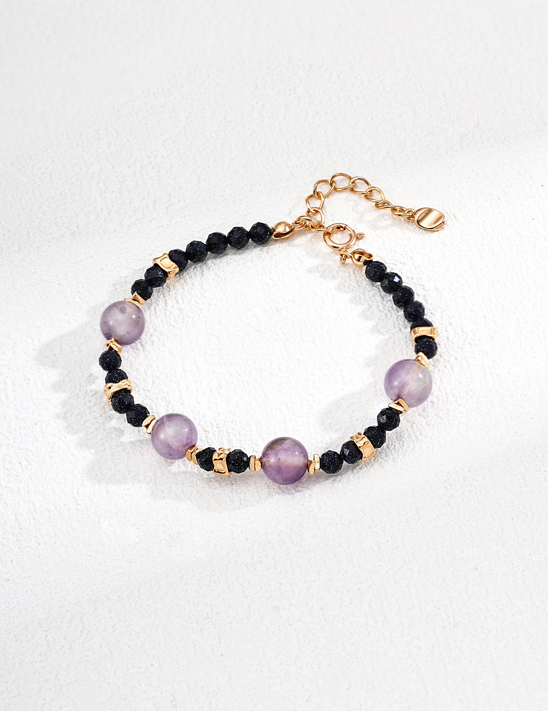Lavender Amethyst Blue Goldstone Bracelet — 18K Gold Vermeil, amethyst, blue goldstone | SENLORE