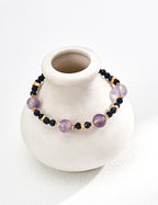 Lavender Amethyst Blue Goldstone Bracelet — 18K Gold Vermeil, amethyst, blue goldstone | SENLORE