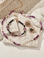 Lavender Amethyst Blue Goldstone Bracelet — 18K Gold Vermeil, amethyst, blue goldstone | SENLORE