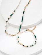 SENLORE Natural Pearl Malachite Bracelet – Lifestyle Shot