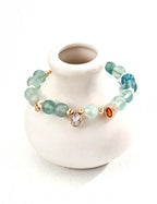 Green Fluorite Zircon Pearl Bracelet — 18K Gold Vermeil, natural freshwater pearl, cubic zirconia, green fluorite | SENLORE