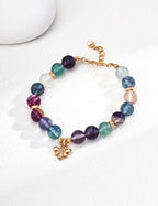 Multicolor Fluorite Bracelet — 18K Gold Vermeil, fluorite | SENLORE