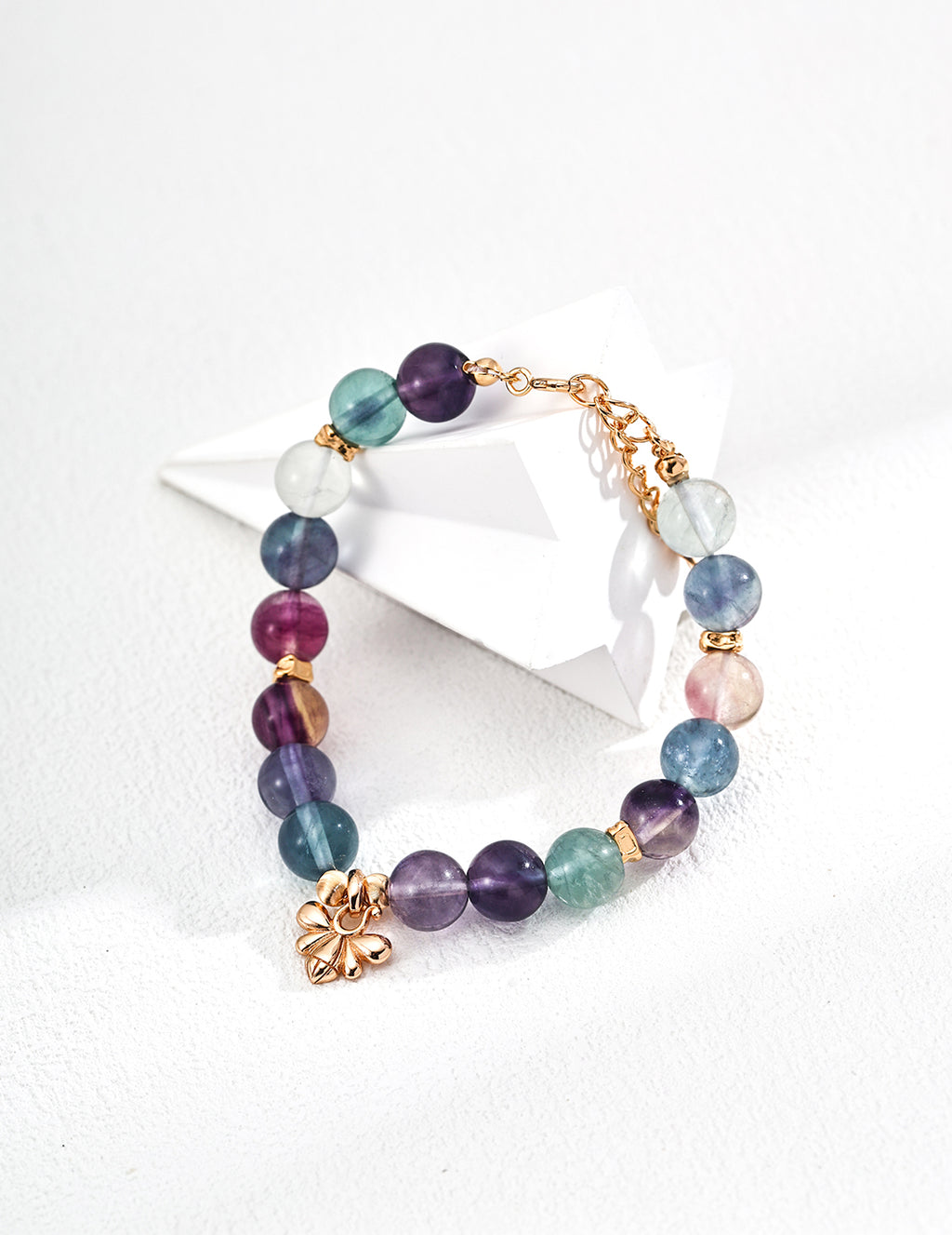 Multicolor Fluorite Bracelet — 18K Gold Vermeil, fluorite | SENLORE