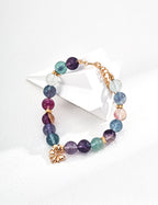 Multicolor Fluorite Bracelet — 18K Gold Vermeil, fluorite | SENLORE