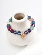 Multicolor Fluorite Bracelet — 18K Gold Vermeil, fluorite | SENLORE