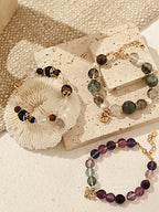 Multicolor Fluorite Bracelet — 18K Gold Vermeil, fluorite | SENLORE