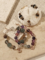 Multicolor Fluorite Bracelet — 18K Gold Vermeil, fluorite | SENLORE