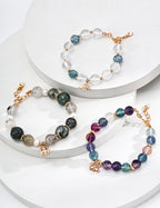 Phantom Quartz Pearl Bracelet — 18K Gold Vermeil, natural freshwater pearl, green phantom quartz | SENLORE