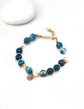 Pearl Blue Turquoise Bracelet — 18K Gold Vermeil, natural freshwater pearl, blue turquoise, turquoise | SENLORE