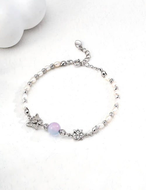 Cat's Eye Pearl Bracelet — Sterling Silver, 18K Gold Vermeil, natural freshwater pearl, gradient cat's eye | SENLORE