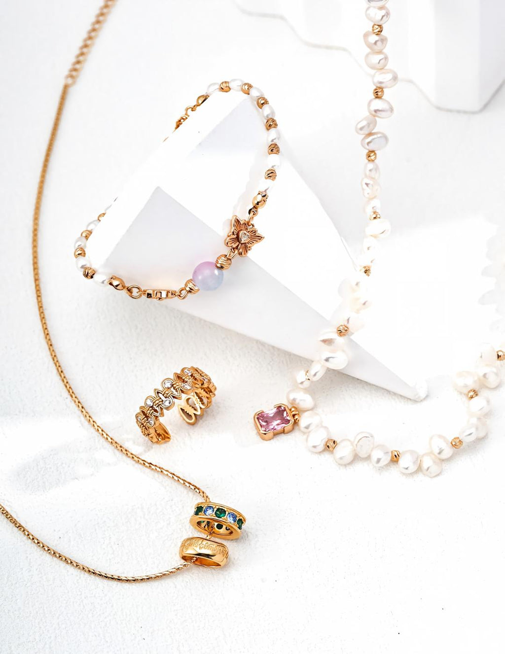 Cat's Eye Pearl Bracelet — Sterling Silver, 18K Gold Vermeil, natural freshwater pearl, gradient cat's eye | SENLORE