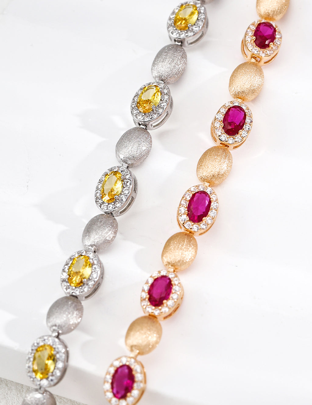 Hand-Brushed Zircon Bracelet — Sterling Silver, 18K Gold Vermeil, cubic zirconia | SENLORE