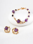 Amethyst Pearl Bracelet — 18K Gold Vermeil, amethyst, agate, natural freshwater pearl | SENLORE
