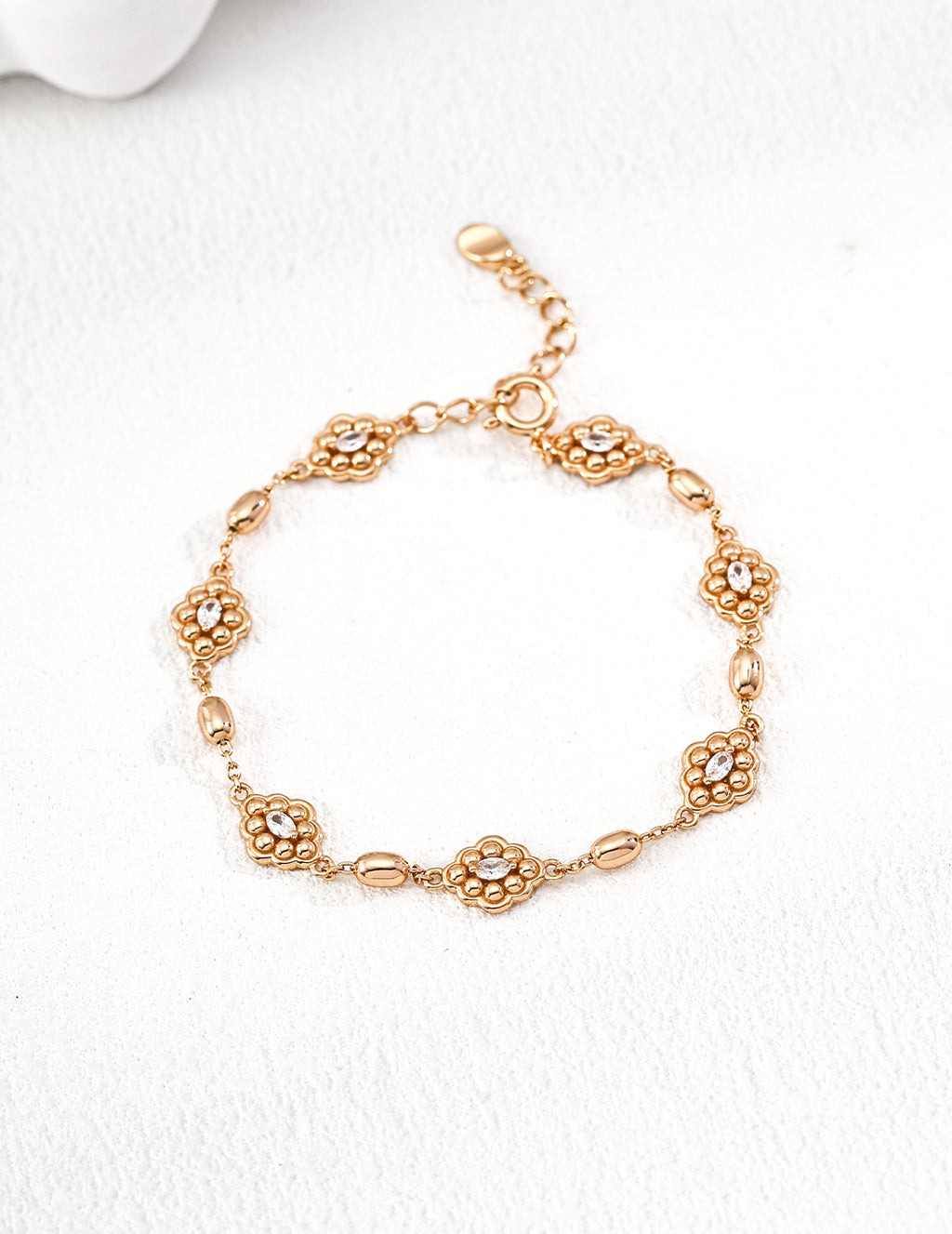 Court Floral Zircon Bracelet — Sterling Silver, 18K Gold Vermeil, cubic zirconia | SENLORE