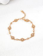 Court Floral Zircon Bracelet — Sterling Silver, 18K Gold Vermeil, cubic zirconia | SENLORE