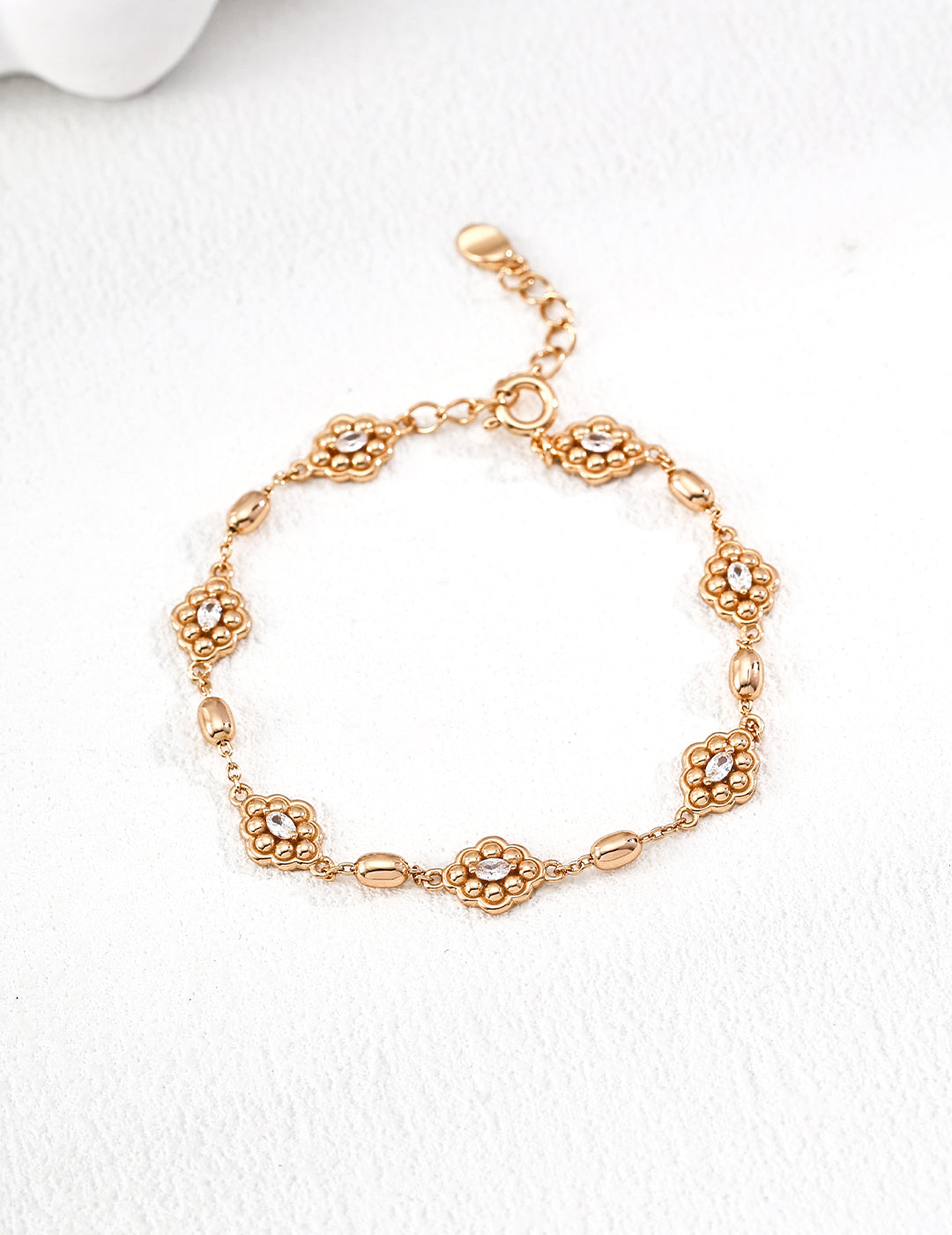 Court Floral Zircon Bracelet — Sterling Silver, 18K Gold Vermeil, cubic zirconia | SENLORE