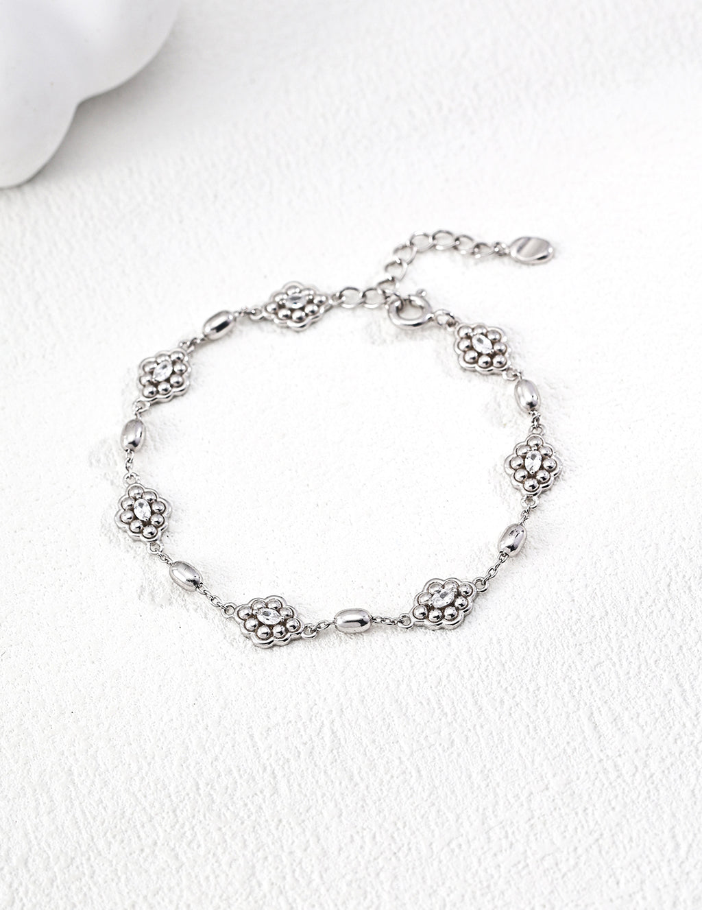 Court Floral Zircon Bracelet — Sterling Silver, 18K Gold Vermeil, cubic zirconia | SENLORE
