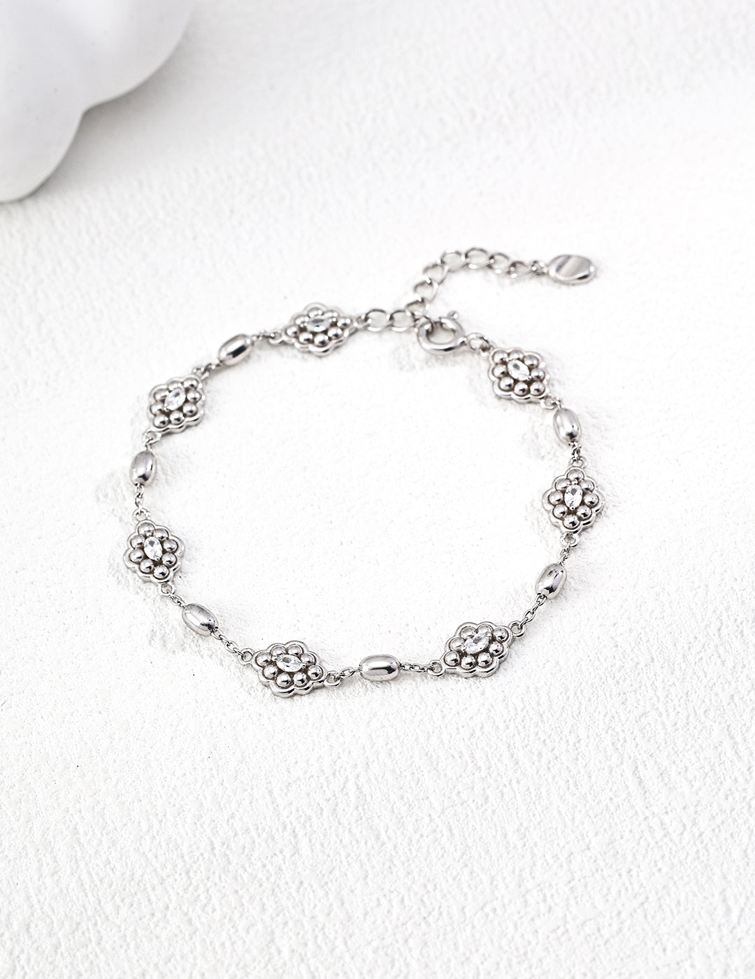 Court Floral Zircon Bracelet — Sterling Silver, 18K Gold Vermeil, cubic zirconia | SENLORE