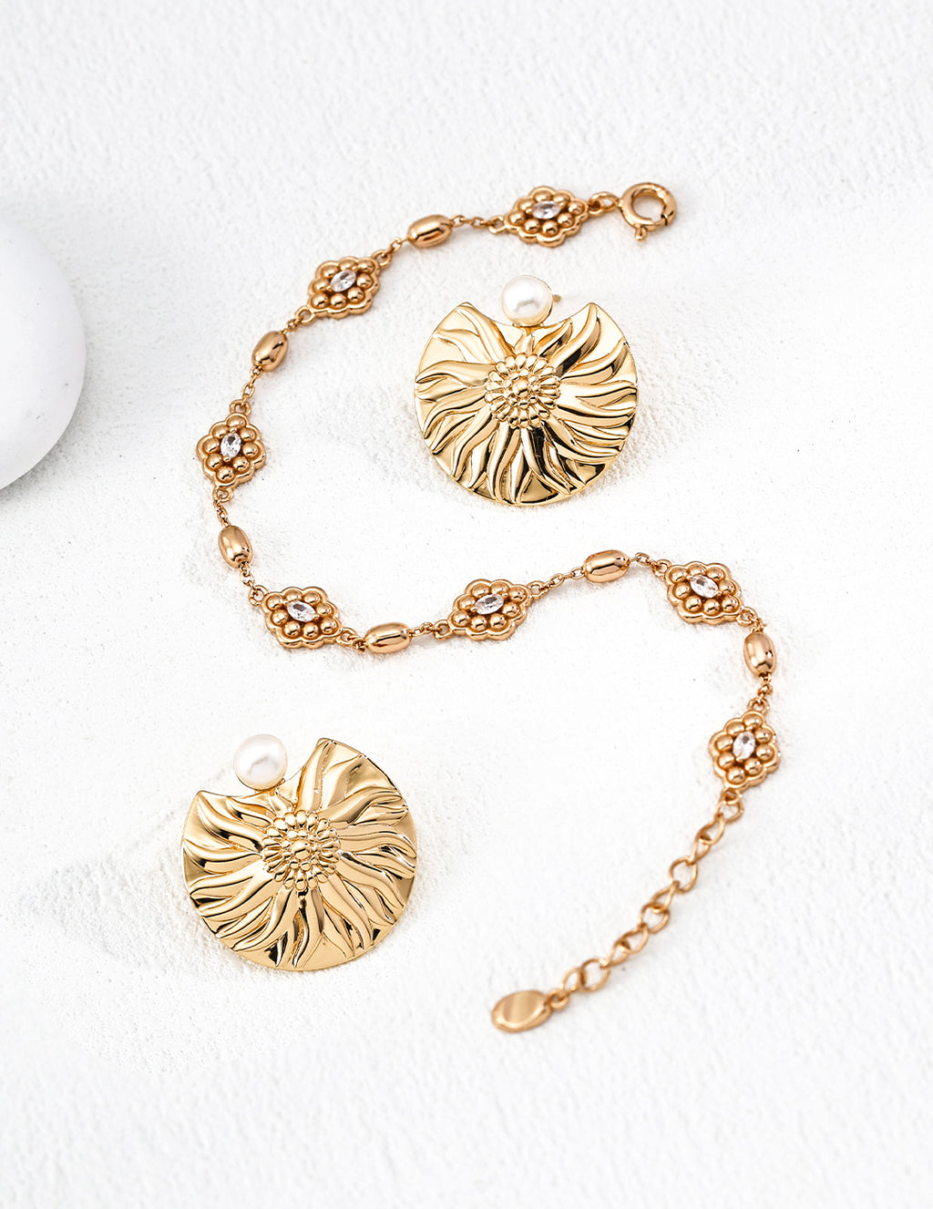 Court Floral Zircon Bracelet — Sterling Silver, 18K Gold Vermeil, cubic zirconia | SENLORE