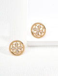 SENLORE Cross Iris Earrings – Detail Close-up