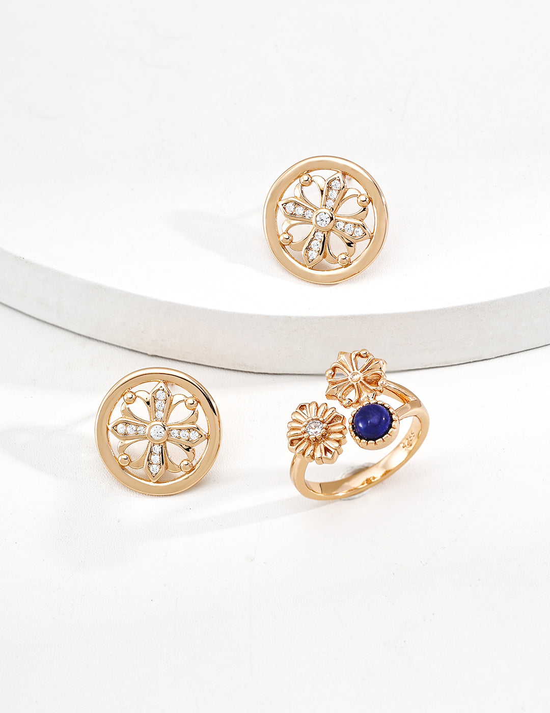 SENLORE Cross Iris Earrings – Lifestyle Shot