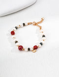 Agate Cinnabar Pearl Bracelet — 18K Gold Vermeil, cinnabar, agate, natural freshwater pearl | SENLORE