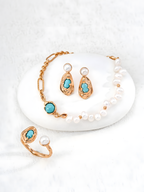 SENLORE Natural Turquoise Pearl Bracelet – Side View