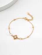 White Shell Design Bracelet — 18K Gold Vermeil, white shell | SENLORE