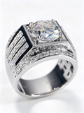 Men’s 3ct Diamond Signet Ring — Pt950 Platinum Bespoke Commission