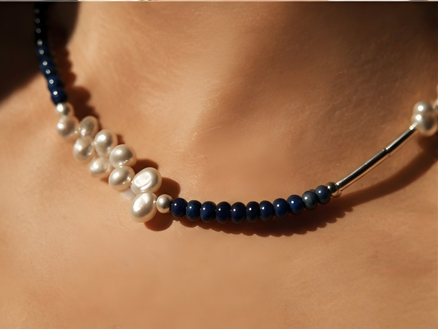 Lapis Lazuli Petal Necklace