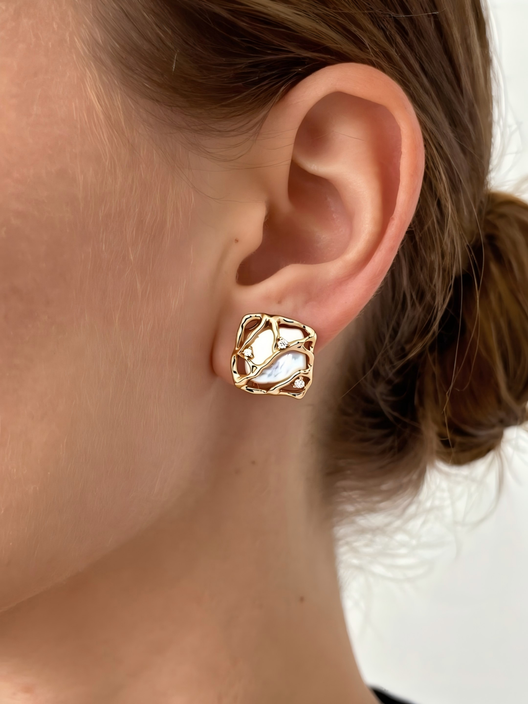 Unique Design Pearl Earrings