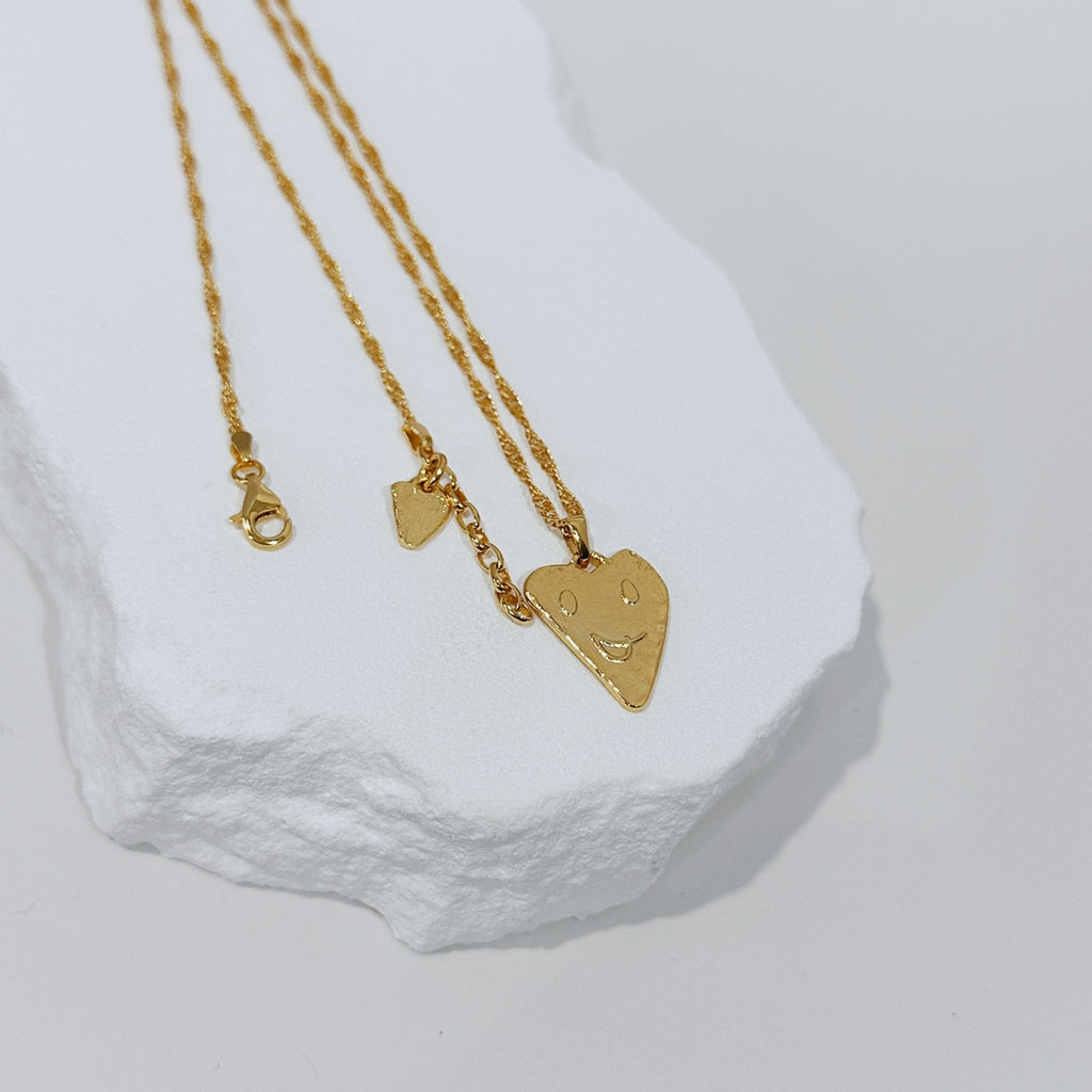 Heart-Smiley Pendant Necklace — 18K Gold Vermeil | SENLORE