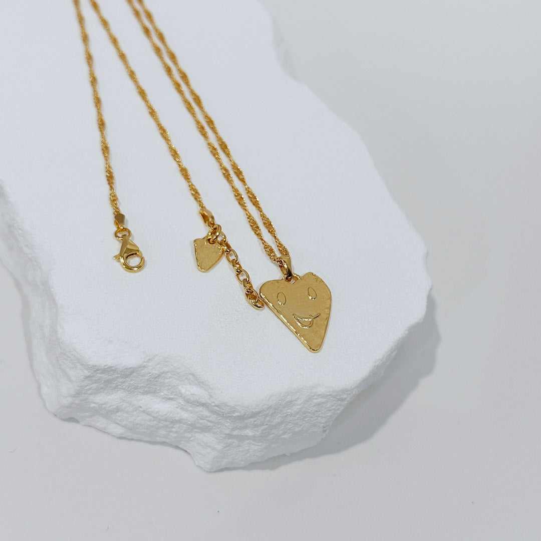 Heart-Smiley Pendant Necklace — 18K Gold Vermeil | SENLORE