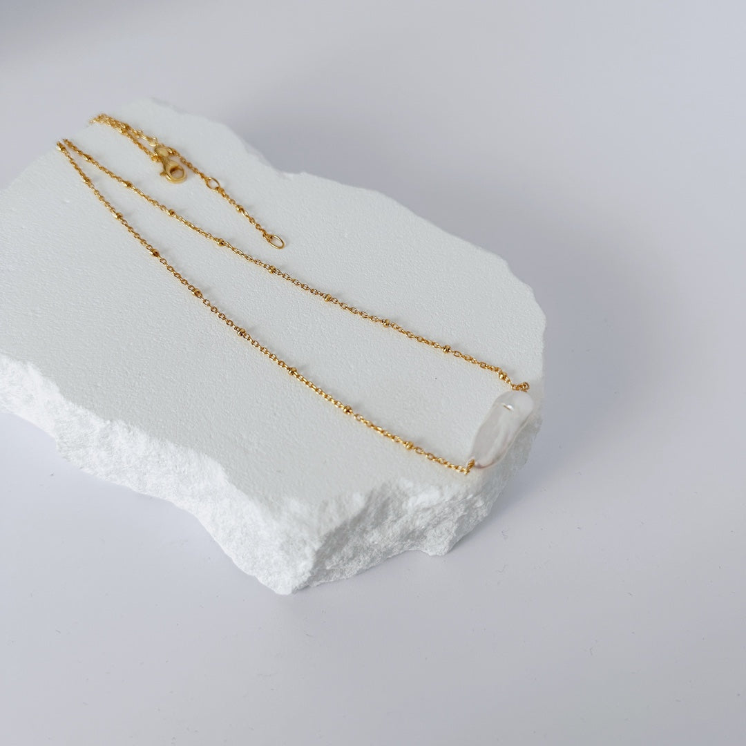 Baroque Pearl Chain Necklace — Baroque Pearl & 18K Gold Vermeil | SENLORE