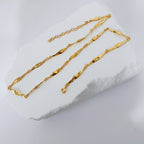 Knot-Bamboo Wave Necklace — Sterling Silver & 18K Gold Vermeil | SENLORE