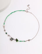 Four-Point Star Green Crystal Necklace — Sterling Silver, 18K Gold Vermeil, green zircon, green quartz | SENLORE