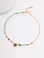 Four-Point Star Green Crystal Necklace — Sterling Silver, 18K Gold Vermeil, green zircon, green quartz | SENLORE