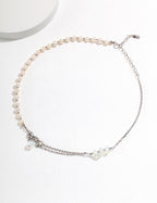 Moonstone Pearl Necklace — Sterling Silver, 18K Gold Vermeil, natural freshwater pearl, moonstone | SENLORE
