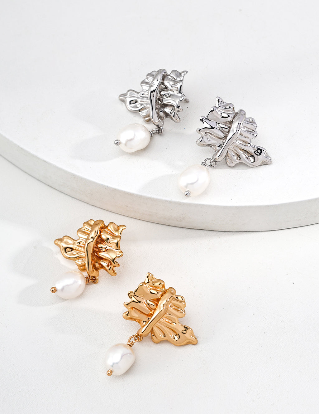 Vintage Pearl Earrings — Sterling Silver, 18K Gold Vermeil, natural freshwater pearl | SENLORE