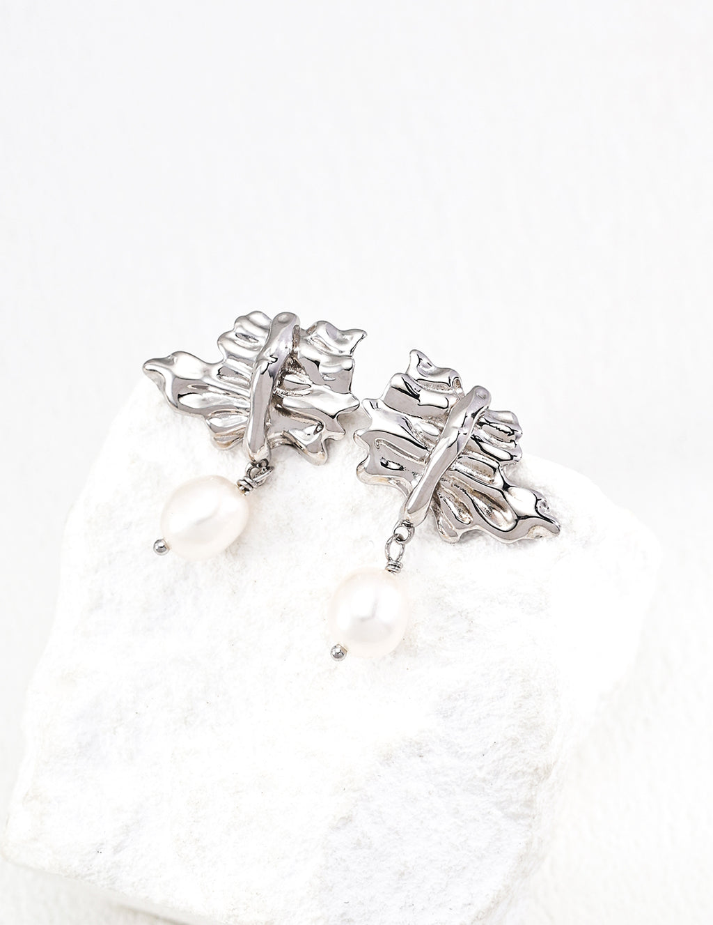Vintage Pearl Earrings — Sterling Silver, 18K Gold Vermeil, natural freshwater pearl | SENLORE