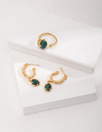 Malachite Coral Earrings — 18K Gold Vermeil, malachite | SENLORE