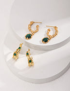 Malachite Coral Earrings — 18K Gold Vermeil, malachite | SENLORE