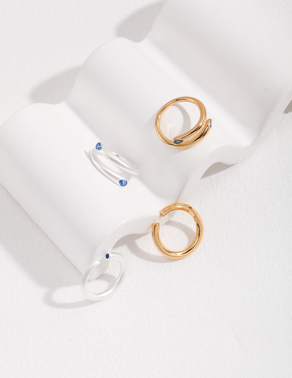 Minimal Blue Zircon Ring — Sterling Silver, 18K Gold Vermeil, cubic zirconia | SENLORE