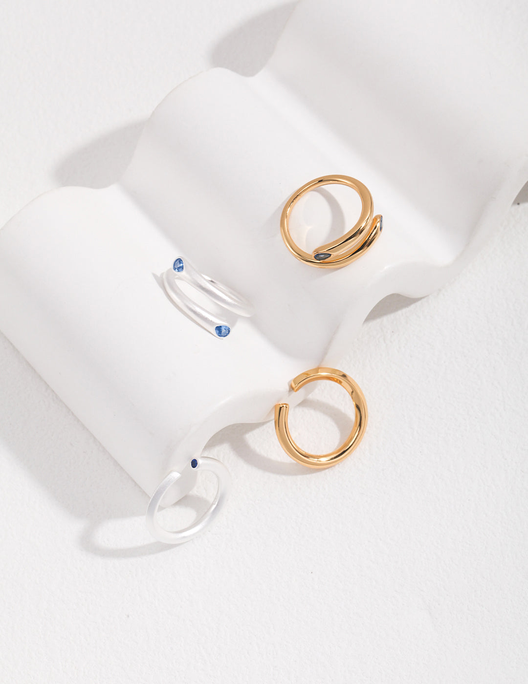 Minimal Blue Zircon Ring — Sterling Silver, 18K Gold Vermeil, cubic zirconia | SENLORE