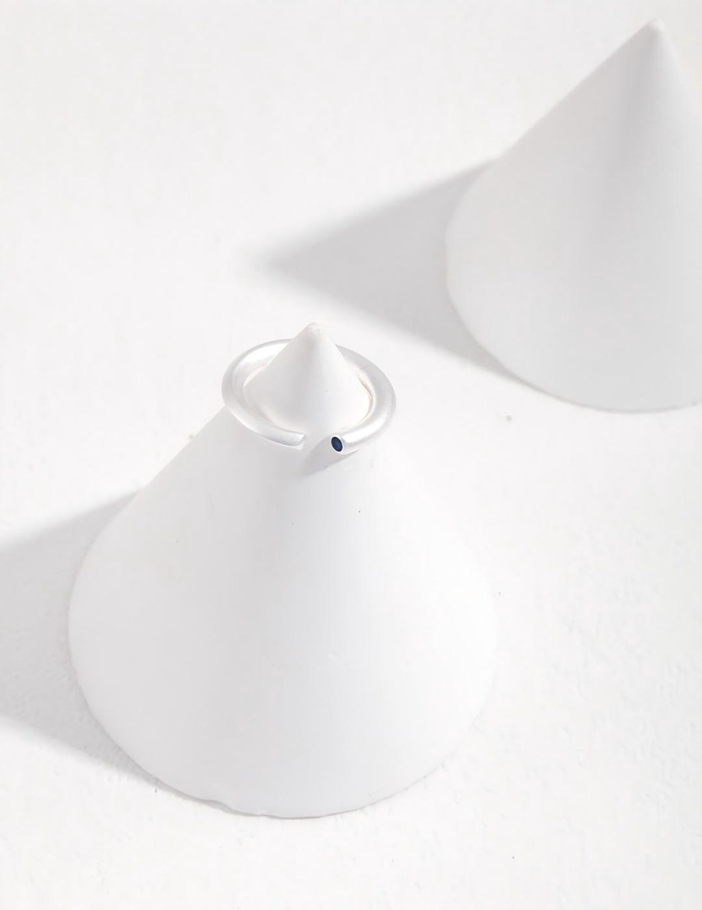 Minimal Blue Zircon Ring — Sterling Silver, 18K Gold Vermeil, cubic zirconia | SENLORE