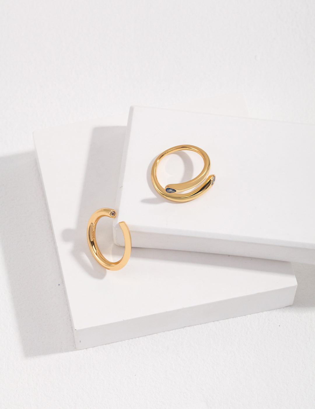 Minimal Blue Zircon Ring — Sterling Silver, 18K Gold Vermeil, cubic zirconia | SENLORE